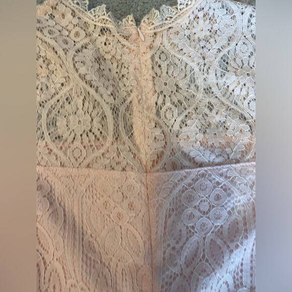 Just Me Dress Womens Size Small Feminine Flirty Pink Lace Party Sheath Romantic - Picture 3 of 10